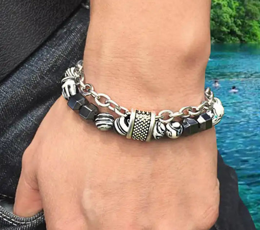 ΑΤΣΑΛΙΝΟ ΑΝΤΡΙΚΟ ΒΡΑΧΙΟΛΙ ΜΕ ΧΑΝΤΡΕΣ #16