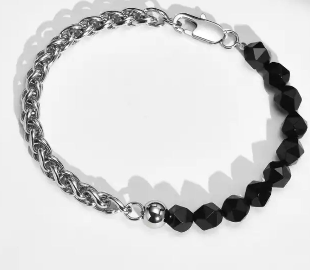 ΑΤΣΑΛΙΝΟ ΑΝΤΡΙΚΟ ΒΡΑΧΙΟΛΙ  ΜΕ ΧΑΝΤΡΕΣ #15